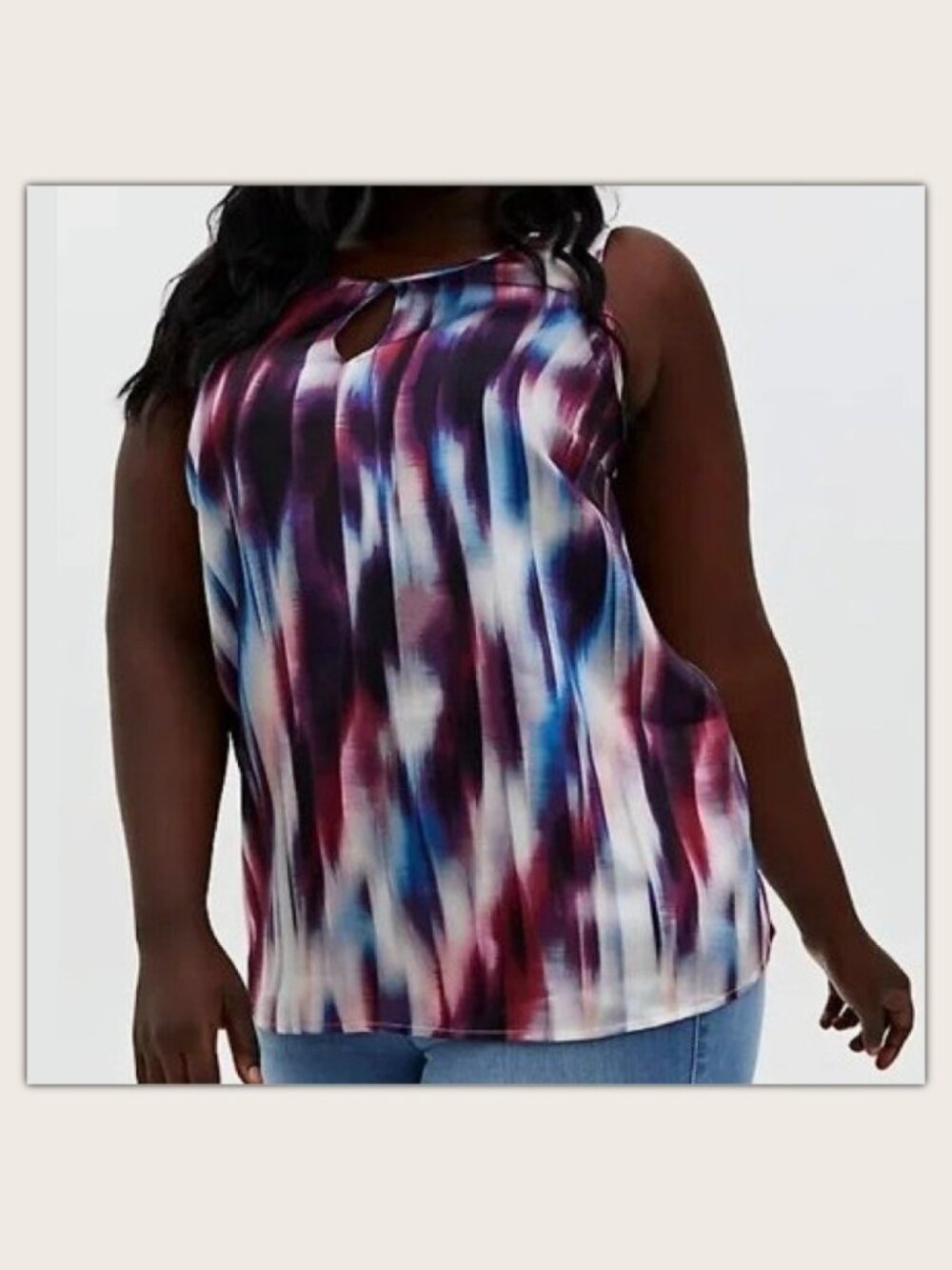 NWT Torrid Satin Gauze Swing Tank - Watercolor Brushstroke Pattern - Women's M/L